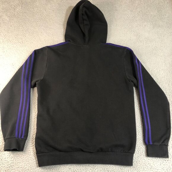 Adidas Hoodie Mens Medium Black Logo Fullzip Pullover Sportswear Sweatshirt - Picture 7 of 9